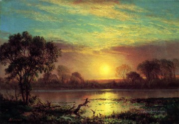  Noche Pintura - Noche Lago Owens California Albert Bierstadt Paisaje